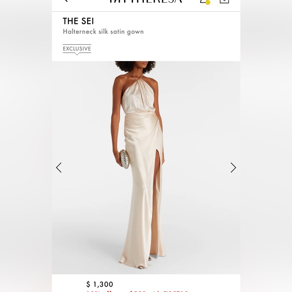 The Sei Halterneck Silk Gown Size 4 New with Tags
